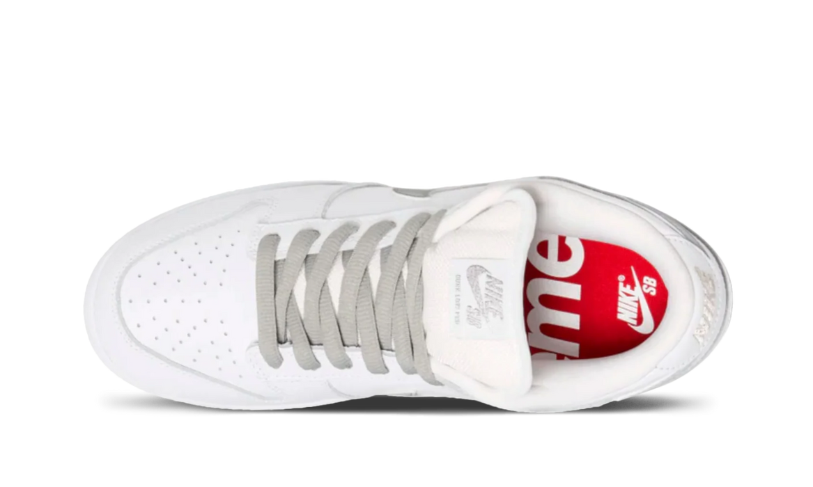 Nike SB Dunk Low Supreme 94 White Metallic Silver