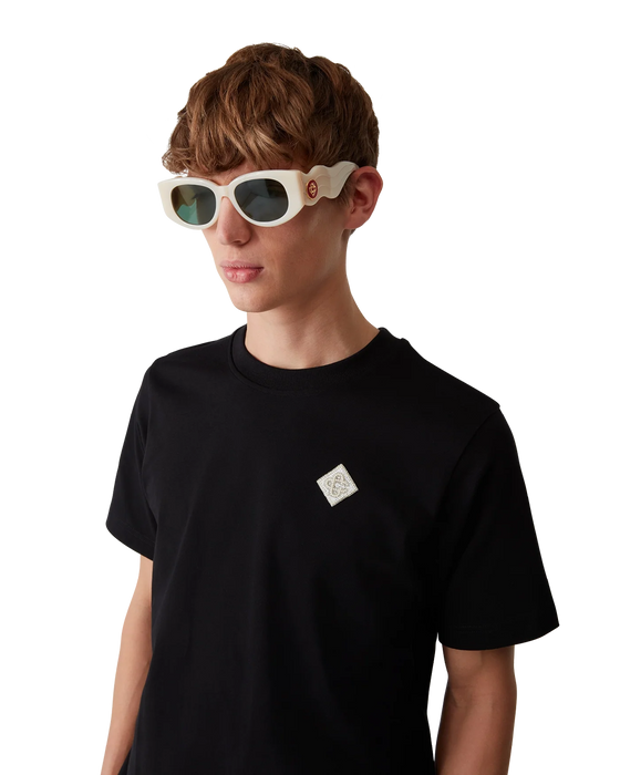 Casablanca Pearl Diamond Patch Short-Sleeve T-Shirt Black