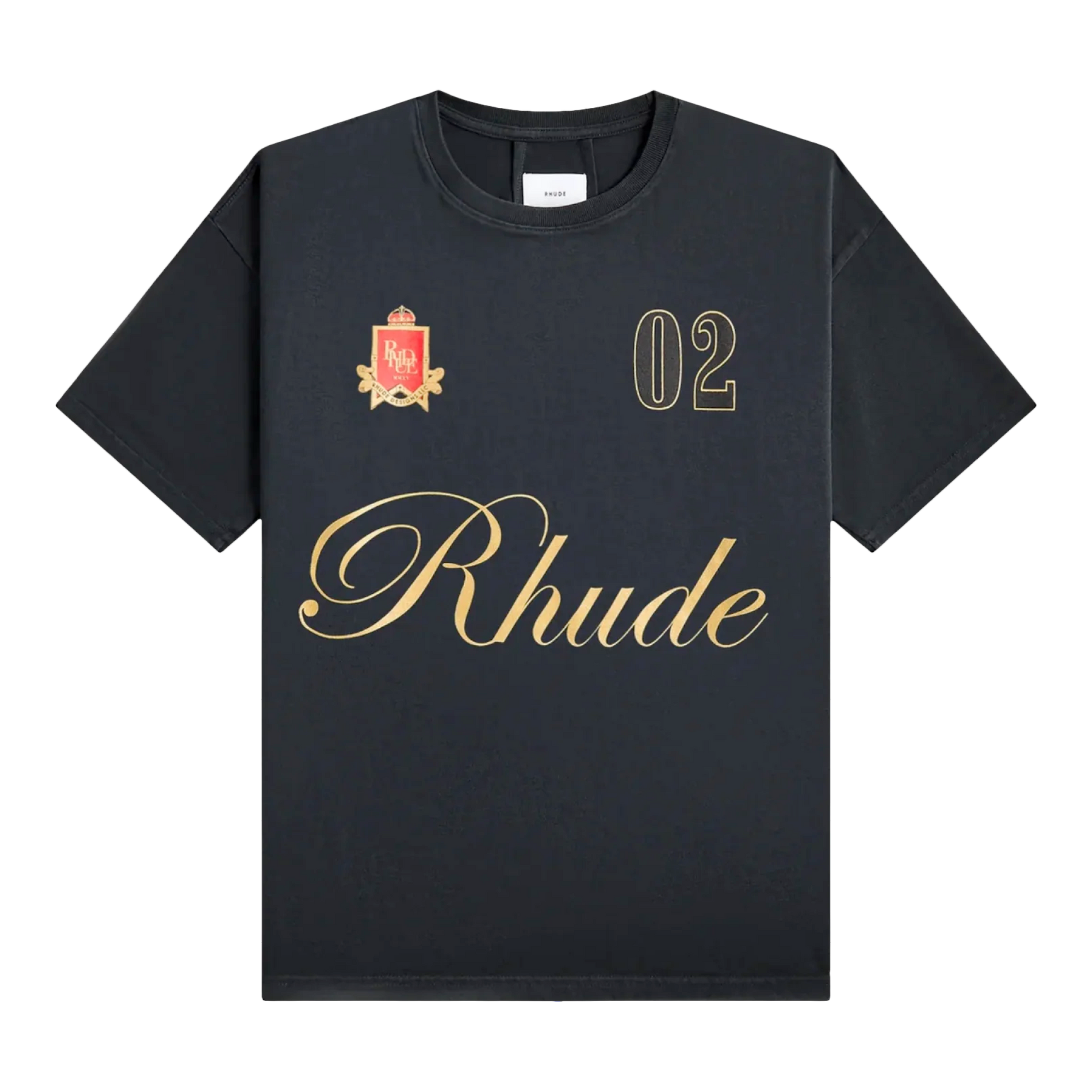 Rhude Script Crest Tee Vintage Black - True to Sole