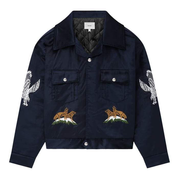 Rhude Woodland Hills Velvet Jacket Navy