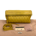 Miu Miu RP0385 Yellow Leather Matelassé Flap Crossbody Shoulder Bag | Pre-Loved