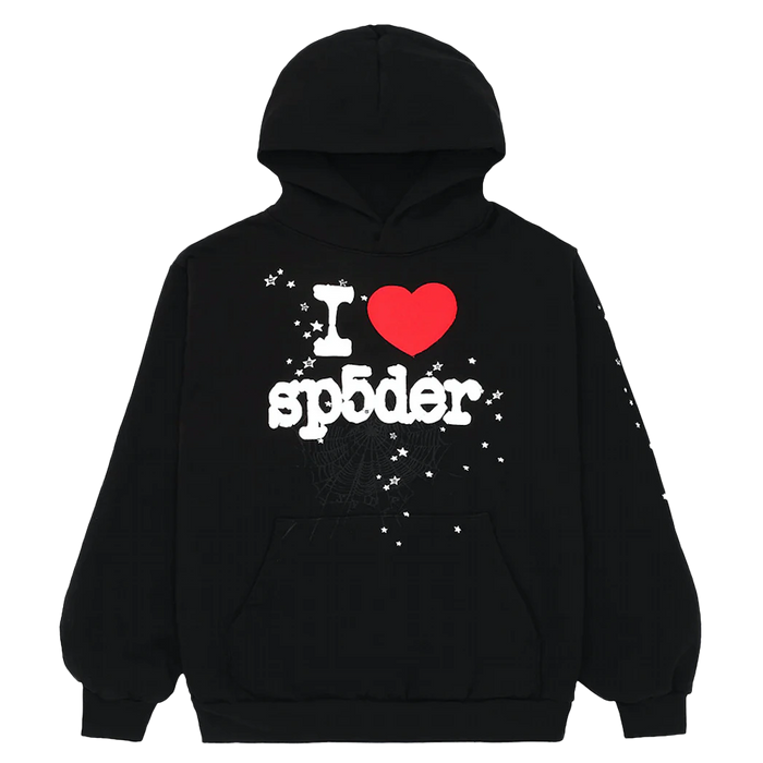 Sp5der I Heart SP5 Hoodie Black (SP5-LOVEBLK-HD) - True to Sole-1