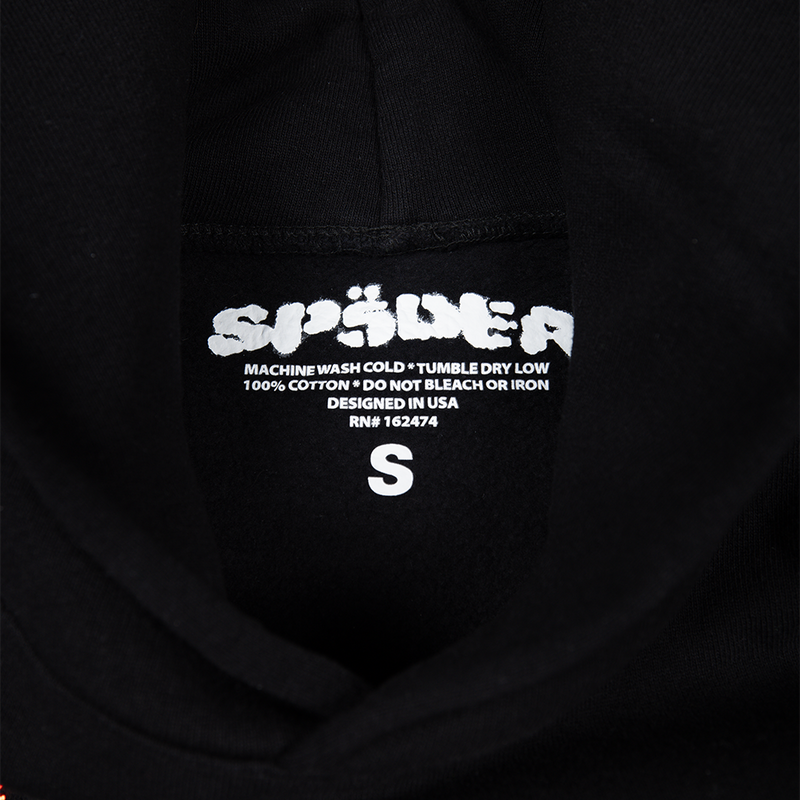 Sp5der OG Rhinestone Logo Hoodie Black - True to Sole