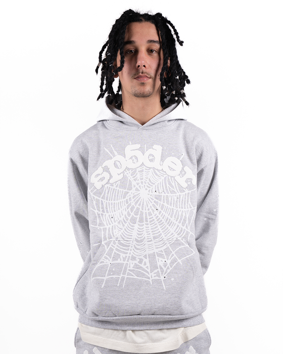 Sp5der OG Web Hoodie Heather Grey - True to Sole Sp5der OG Web Hoodie Heather Grey - True to Sole