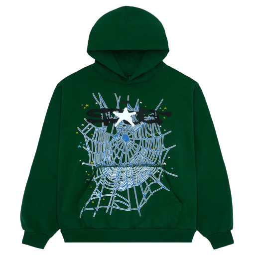 Sp5der Web Hoodie Hunter Green  - True to Sole- 1