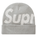 Supreme Big Logo Beanie Beanie (FW23) Grey  - True to Sole-1