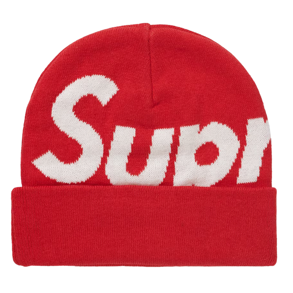 Supreme Big Logo Beanie Red  - True to Sole-1
