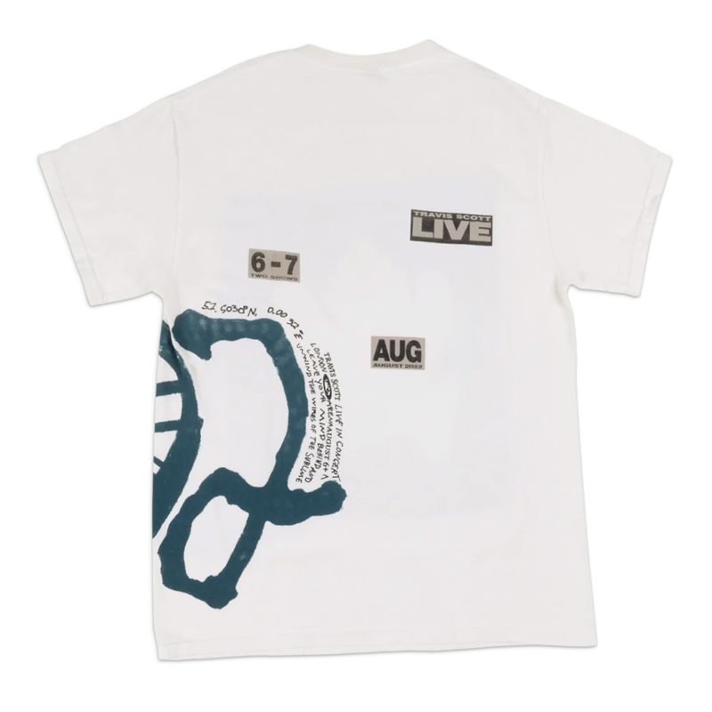 Travis Scott O2 Live Burning Man T-shirt White