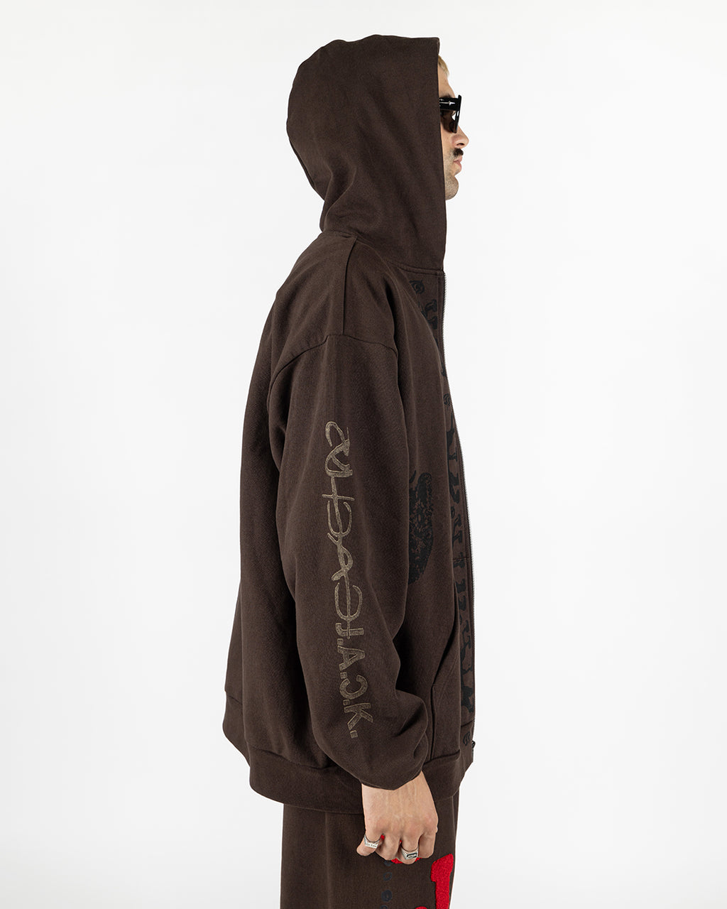 Travis Scott Reverse Dog Zip Up Hoodie Brown True to Sole