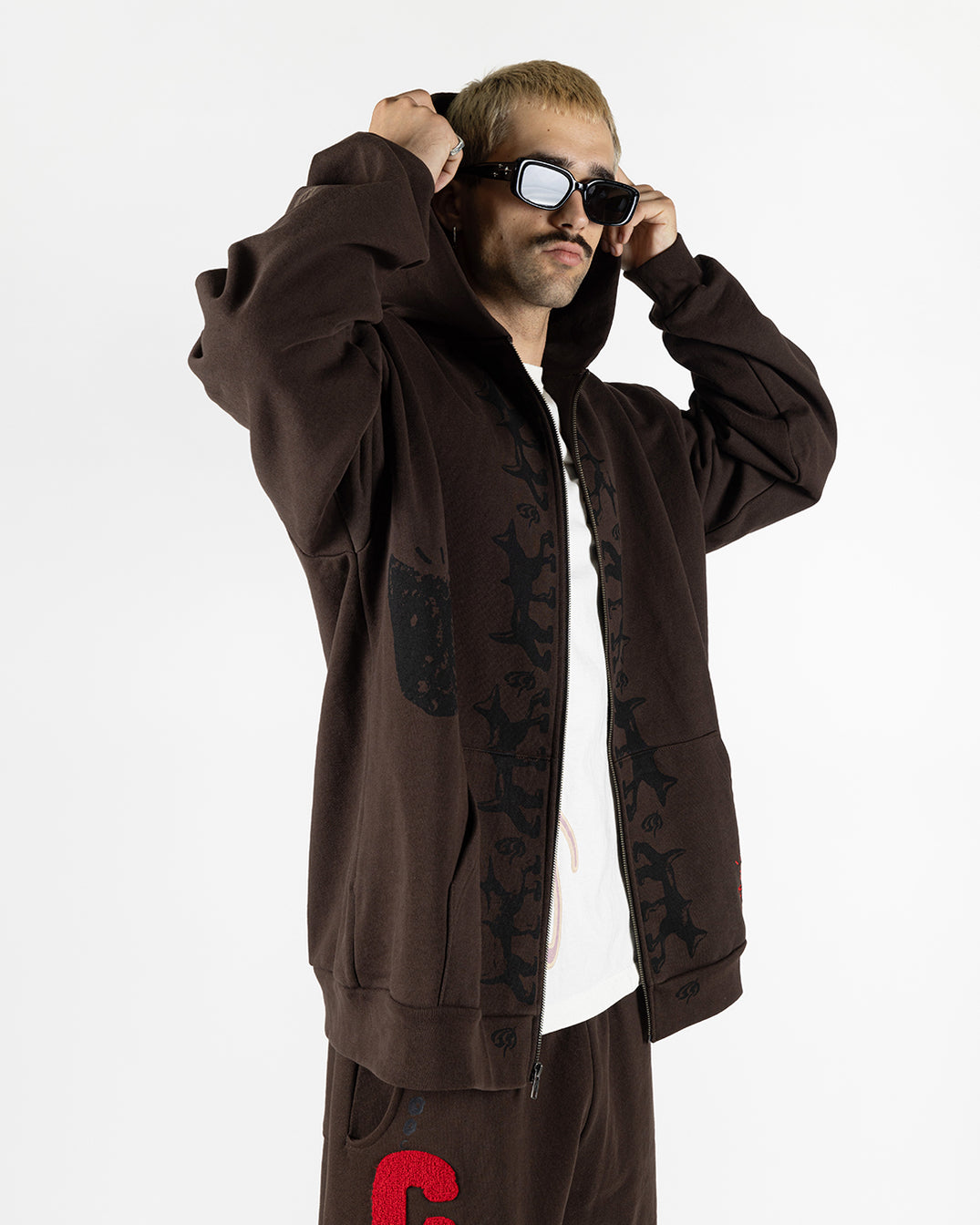 Travis Scott Reverse Dog Zip Up Hoodie Brown True to Sole