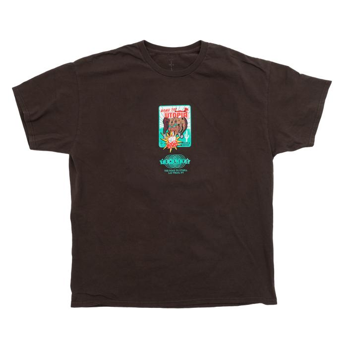 Travis Scott Road To Utopia Las Vegas Joker T-Shirt „Brown”