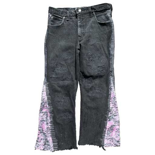 Zephyr Black Denim with Pink Flare - True to Sole - 1