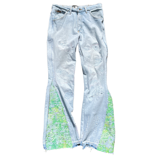 Zephyr Light Blue Denim with Green Flare  - True to Sole-1