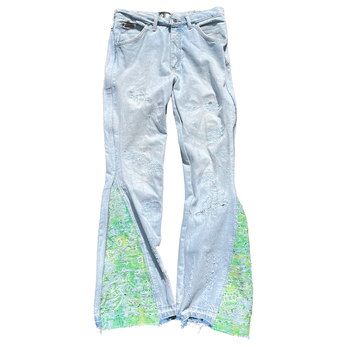 Zephyr Light Blue Denim with Green Flare  - True to Sole-1
