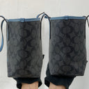 Coach Blue Canvas Cm183 Canvas Mini Tote Shoulder Xmas