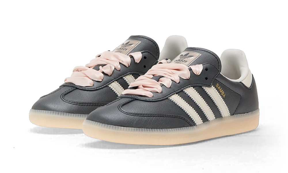 adidas Samba OG Black Pink Ribbon Laces (Women's) (IH8047 adidas Samba OG Black Pink Ribbon Laces (Women's) (IH8047