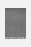 Acne Studios Oversized Fringe Wool Scarf Grey Melange