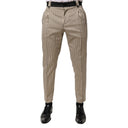 Dolce & Gabbana Striped Straight-Leg Trousers Beige