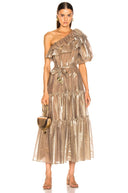 Lisa Marie Fernandez Arden Double Ruffle Mini Dress Yellow Chios