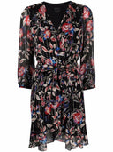 Pinko Floral Wrap Mini Dress Black