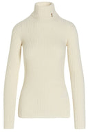 Saint Laurent Ribbed Wool-Cashmere Turtleneck Cream