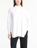 Sarah Pacini Long Urban Zip Cardigan White
