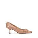 Sergio Rossi Square-Toe Buckle Pumps Doll Rose