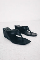 Dubié Border Flip-Flop Wedge Sandals Black