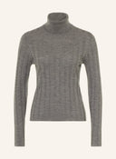 Sem Per Lei Ribbed Turtleneck Sweater Grey Melange