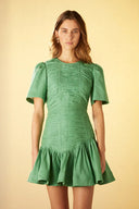 Tressé Ruched Mini Dress Green