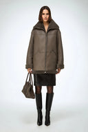 Vespucci by VSP Pearl Shearling Coat Taupe