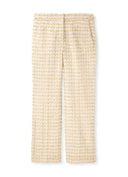 St. John Bouclé Knit Trousers Ecru Multi