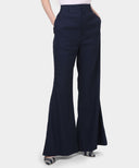 St. John High-Waisted Flare Trousers Dark Navy