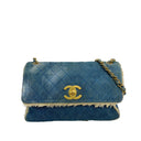 Chanel Blue Denim Flap Maxi Shoulder