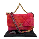 Chanel Pink and Orange Tweed 19 Chain