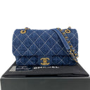 Chanel Navy Denim Classic Flap Chain Shoulder