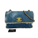 Chanel Blue Denim Flap Maxi Shoulder