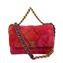 Chanel Pink and Orange Tweed 19 Chain