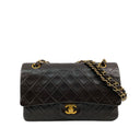 Chanel Dark Brown Calfskin Classic Flap 11.12 Double Flap Shoulder