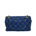Chanel Navy Denim Classic Flap Chain Shoulder