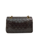 Chanel Dark Brown Calfskin Classic Flap 11.12 Double Flap Shoulder