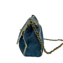 Chanel Blue Denim Flap Maxi Shoulder