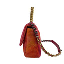 Chanel Pink and Orange Tweed 19 Chain