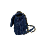 Chanel Navy Denim Classic Flap Chain Shoulder