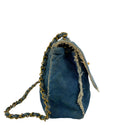 Chanel Blue Denim Flap Maxi Shoulder