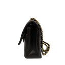 Chanel Dark Brown Calfskin Classic Flap 11.12 Double Flap Shoulder