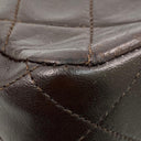 Chanel Dark Brown Calfskin Classic Flap 11.12 Double Flap Shoulder