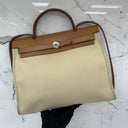 Hermès Herbag 31 Ecru/beige Toile H/vache Hunter Stamp Square N (2010)