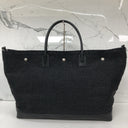Saint Laurent Rive Gauche Raffia Maxi Cabas Tote Black
