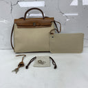 Hermès Herbag 31 Ecru/beige Toile H/vache Hunter Stamp Square N (2010)